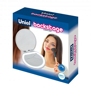 Зеркало карманное с подсветкой MIRROR 1Х+2Х. с диммером Backstage белый ULK-F72 Uniel