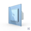 Одноклавишный проходной сенсорный выключатель Module, цвет синий Livolo