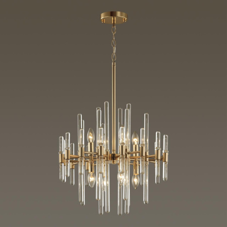 Люстра E14 8*40W STIKA золотой/стекло ODEON LIGHT