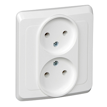 ЭТЮД Розетка СУ 2-ая без заземления без шторок 16А белый IP20 Schneider Electric