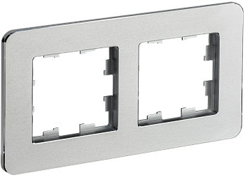 BRITE Рамка 2-мест. РУ-2-1-Бр металл алюм. RE IEK