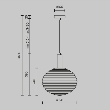 Подвесной светильник 1*E27 60Вт Черный IP20 Reels MOD268PL-01B Maytoni