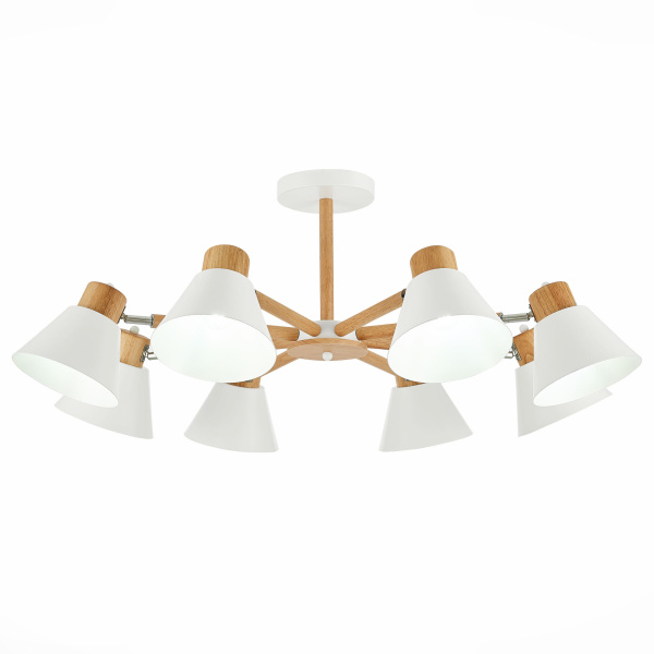 Люстра потолочная Светлое дерево, Белый/Белый E27 8*60Вт SLE103702-08 EVOLUCE