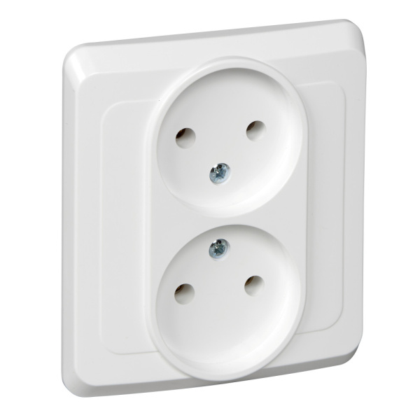 ЭТЮД Розетка СУ 2-ая без заземления без шторок 16А белый IP20 Schneider Electric