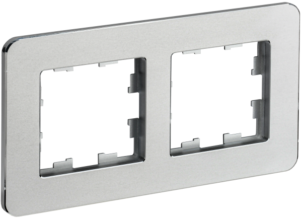 BRITE Рамка 2-мест. РУ-2-1-Бр металл алюм. RE IEK