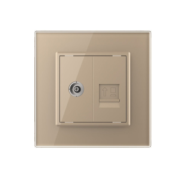 Розетка ТВ/КОМП RJ-45 Золотая Livolo