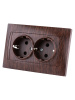 Розетка двойная 2П+З 16А 250В с защ. шт. венге "Лама" TDM