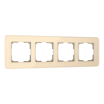 Elite Рамка из стекла на 4 поста айвори Werkel