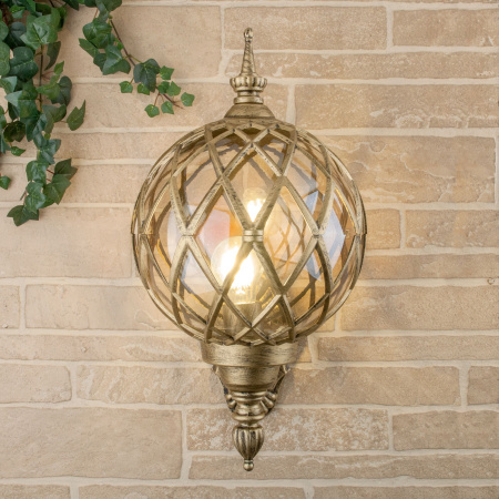 Уличный настенный светильник 1*E27 черное золото IP44 (a025302) Elektrostandard