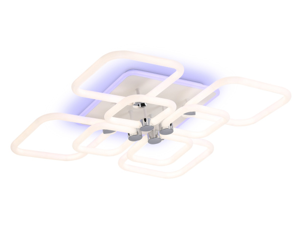 Светильник светодиодный потолочный FA3866/4+4 WH белый 144W 3000K-6400K+RGB 627*627*121 (ПДУ РАДИО 2.4G) Ambrella Light