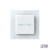 Сенсорный радиоуправляемый выключатель для жалюзи Quadro 2 клавиши 1 модуль Белый Livolo