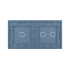 Панель для двух сенсорных выключателей, 3 клавиши (2+1), цвет синий, стекло Livolo