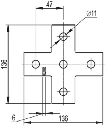 Пластина соединительная Х-обр., горячеоцинкованная DKC
