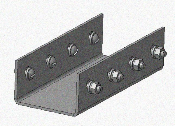 Соединитель стоек СС УТ1,5, оцинкованный лист, S2,0