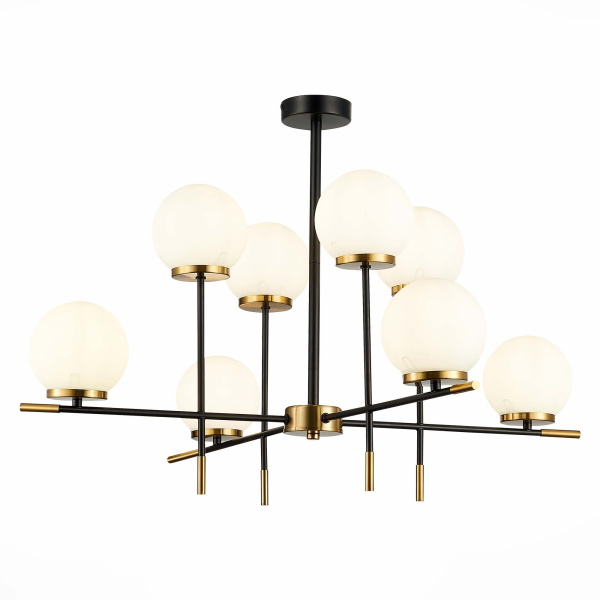 Люстра потолочная Черный, Латунь/Белый E27 8*60Вт SL1203.412.08 ST LUCE