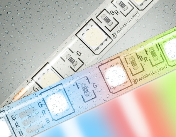 Светодиодная лента RGB GS2302 5050 60Led/ 14.4W m/ 12V IP65 RGB/ 5000*10*2.87mm/ кратность резки 50mm (4 конт.) Ambrella Light