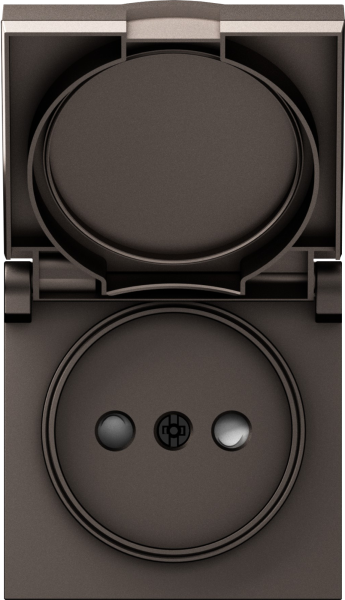 Donel A07 мокко накладка для розетки без заземления, с крышкой, 16A 250 В~, серия DB