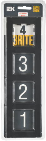 BRITE Рамка 4-мест. РУ-4-2-Бр стекло черн. матовый IEK