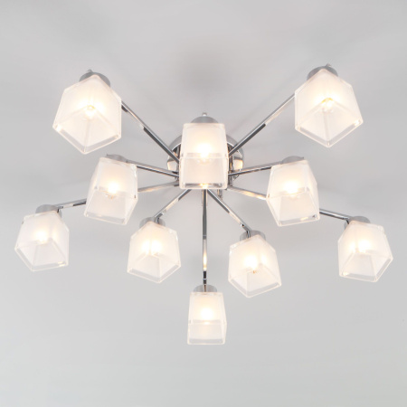 Потолочная люстра с плафонами 10*E27 40Вт хром IP20 (30162 хром) Eurosvet