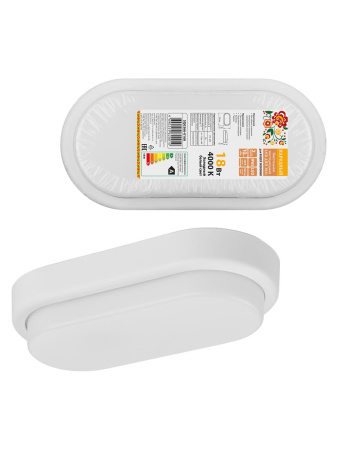 Светодиодный светильник LED ДПП 3801 18Вт 4000К IP65 белый овал 196*97*57 мм Народный
