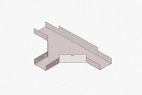 Лоток тройниковый замковый перфорированный ОТЗ 100х80 УТ1,5, нержавеющая сталь, S0,8