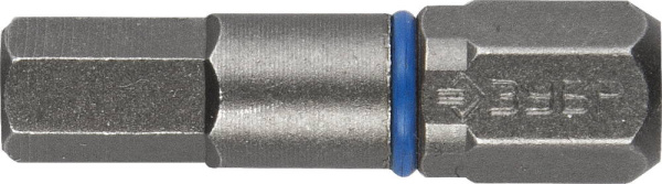 Биты "ЭКСПЕРТ" торсионные кованые, обточенные, хромомолибденовая сталь, тип хвостовика C 1/4", HEX5, 25мм, 2шт ЗУБР