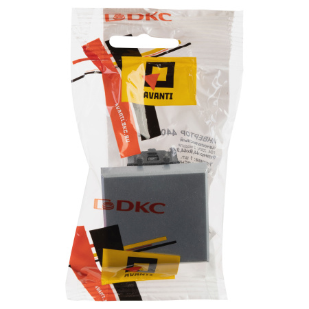 Перекрестный переключатель одноклавишный модульный, "Avanti", "Закаленная сталь", 2 модуля DKC