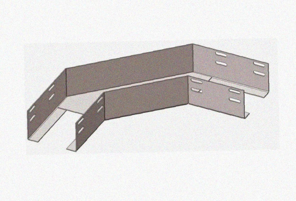 Лоток угловой перфорированный КГ 200х50-135 УХЛ1 поворот на 135, оцинкованный лист S1,0