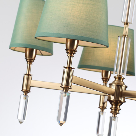 Люстра E14 5*40W LONDON бронзовый/зеленый/абажур ткань ODEON LIGHT