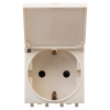 Розетка с крышкой модульная, 2P+E, с з/ш, "Avanti", "Ванильная дымка", 2 модуля DKC