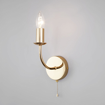 Классический настенный светильник 1*E14 40Вт золотой IP20 Santi (60139/1 золото) Eurosvet