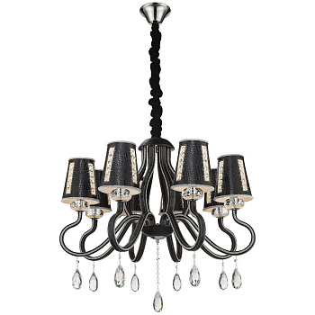 Люстра подвесная Черный/Черный, Прозрачный E14 8*40Вт WE391.08.023 WERTMARK