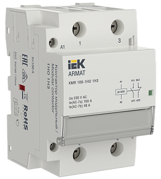 Контактор модульный KMR 100А 24В AC/DC 1НО 1НЗ ARMAT IEK