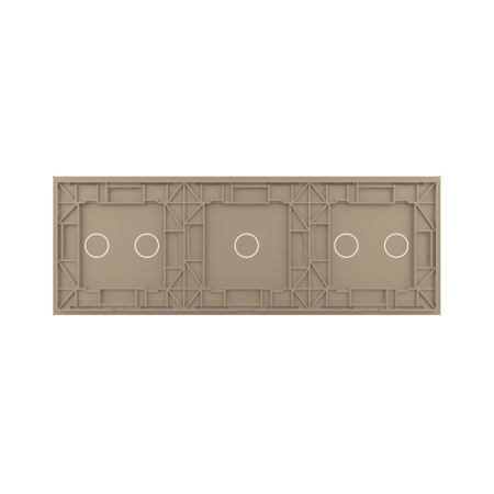 Панель тройная: 2 выключателя + 1 выключатель + 2 выключателя Золотая Livolo