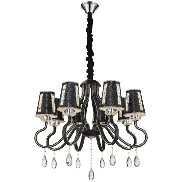 Люстра подвесная Черный/Черный, Прозрачный E14 8*40Вт WE391.08.023 WERTMARK