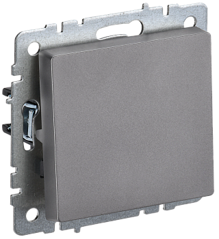 BRITE Выключатель 1-клавишный 10А ВС10-1-0-БрС сталь IEK BRITE Выключатель 1-клавишный 10А ВС10-1-0-БрС сталь IEK