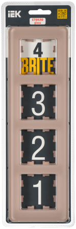 BRITE Рамка 4-мест. РУ-4-2-Бр стекло дым. RE IEK