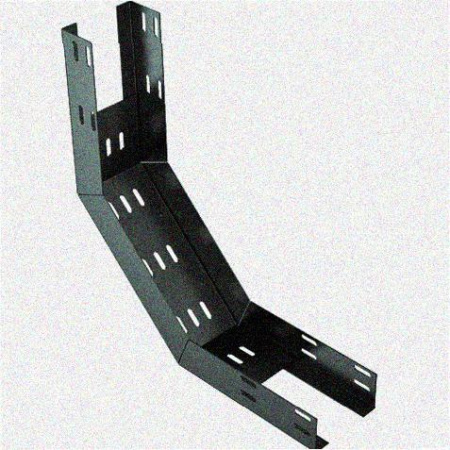 Лоток перфорированный КП 150х80-90 У3 для поворота трассы вверх на 90, окрашенный, S1,5