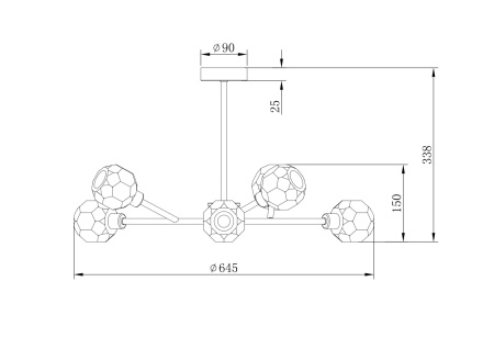 Люстра 6*G9 40Вт Латунь IP20 Grace FR5114PL-06BZ Freya
