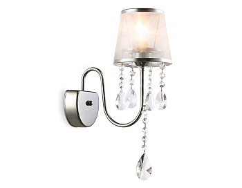 Настенный светильник с абажуром и хрусталем TR4595 CH/SL хром/серебро E14 max 40W 460*140*250 Ambrella Light