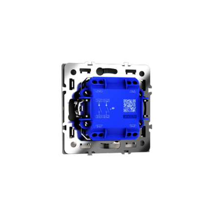 Выключатель встраиваемый Voltum S70 двухклавишный с подсветкой 10А, (титан)