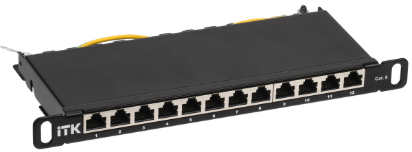 ITK 0,5U патч-панель кат.6 STP 12 портов 10" (Dual IDC)