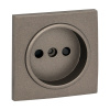 Валенсия Лицевая панель розетки 1-местной б/з 10 А графит с защ, штор, EKF