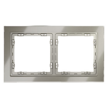 Рамка стеклянная Voltum S70 на 2 поста, (шелк, стекло)