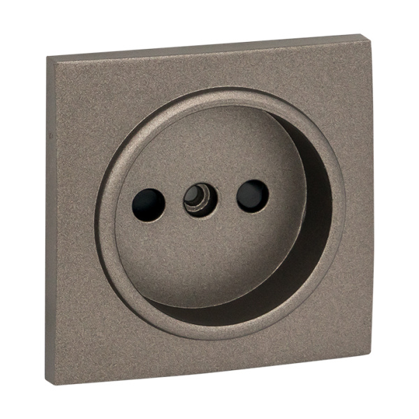 Валенсия Лицевая панель розетки 1-местной б/з 10 А графит с защ, штор, EKF