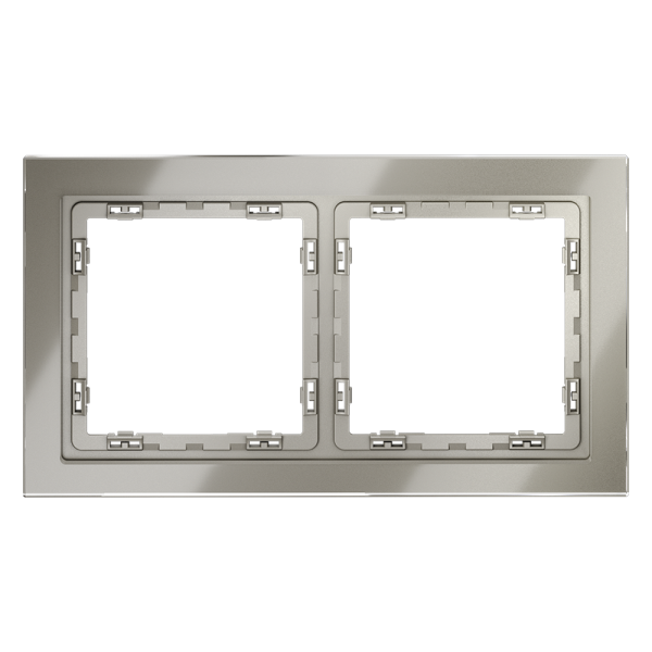 Рамка стеклянная Voltum S70 на 2 поста, (шелк, стекло)