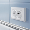 Встраиваемые механизмы Розетка СУ 2 мест. с з/з 16А Белый IP20 Werkel