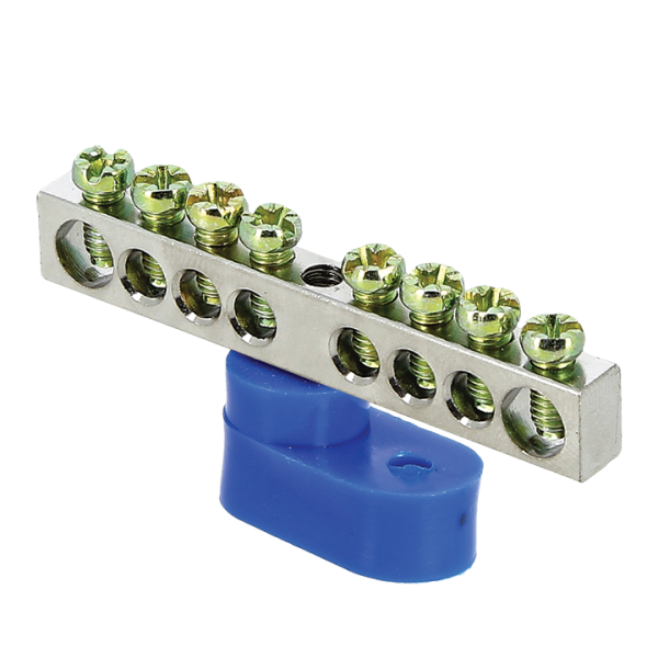 Шина "0" N (6x9мм) 8 отв, цинк синий угловой изолятор PROxima EKF