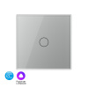 Одноклавишный умный сенсорный выключатель EC, 1 пост, цвет серый Livolo