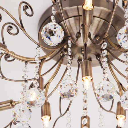 Люстра с хрусталем 12*G9 20Вт античная бронза IP20 (10042/12 античная бронза) Eurosvet